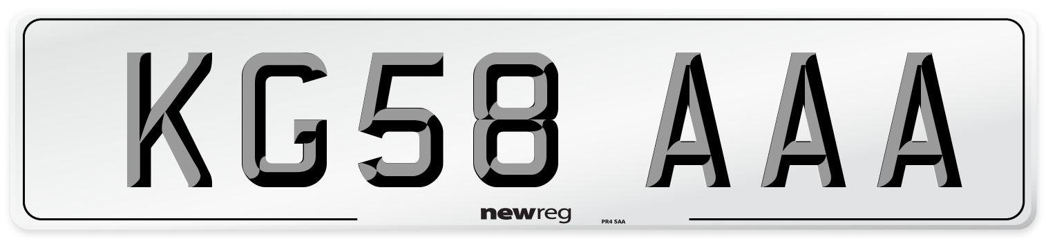 KG58 AAA Number Plate from New Reg
